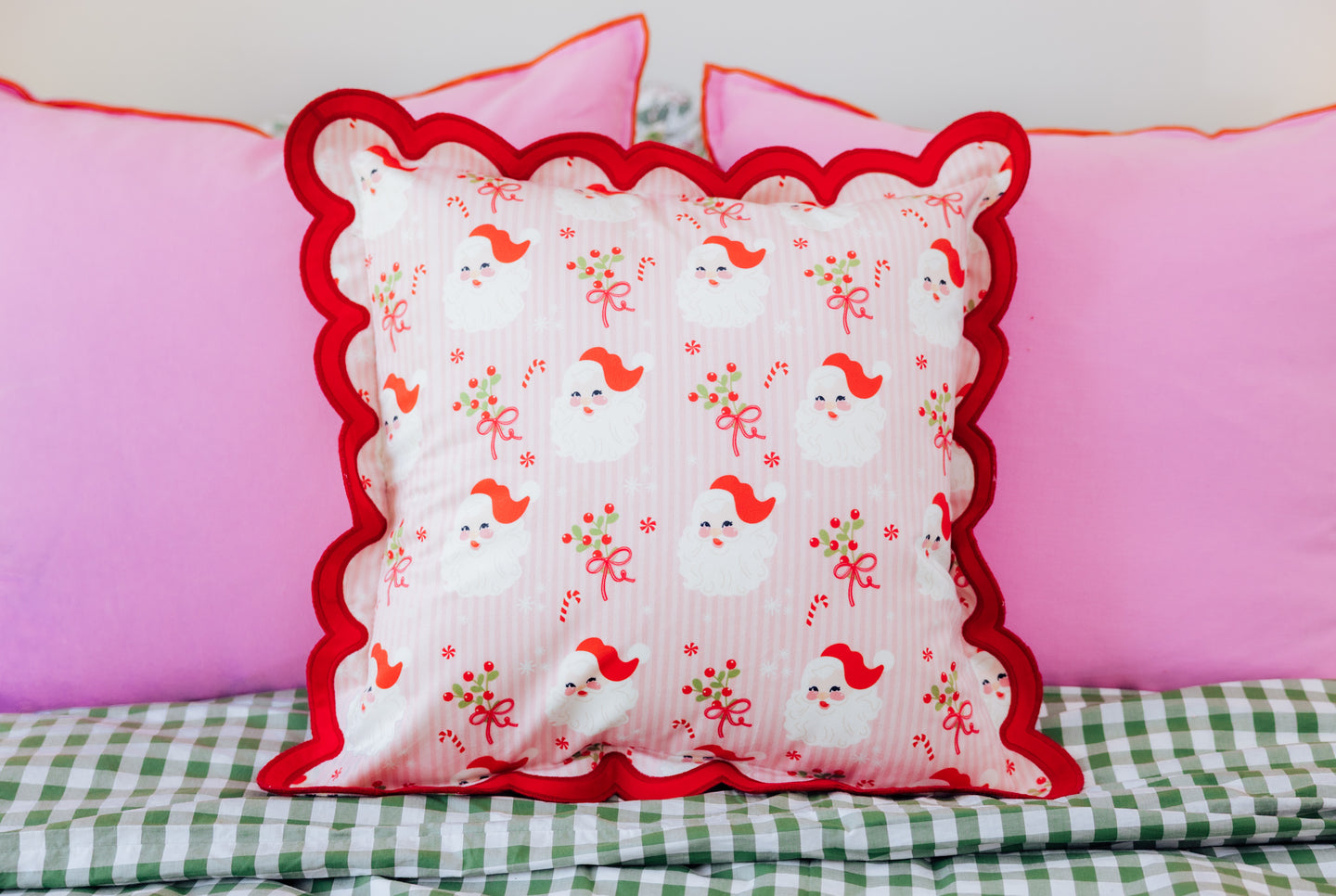 Holly Jolly Santa Throw Pillow